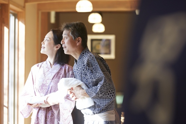 露天風呂付き客室で過ごす温泉旅